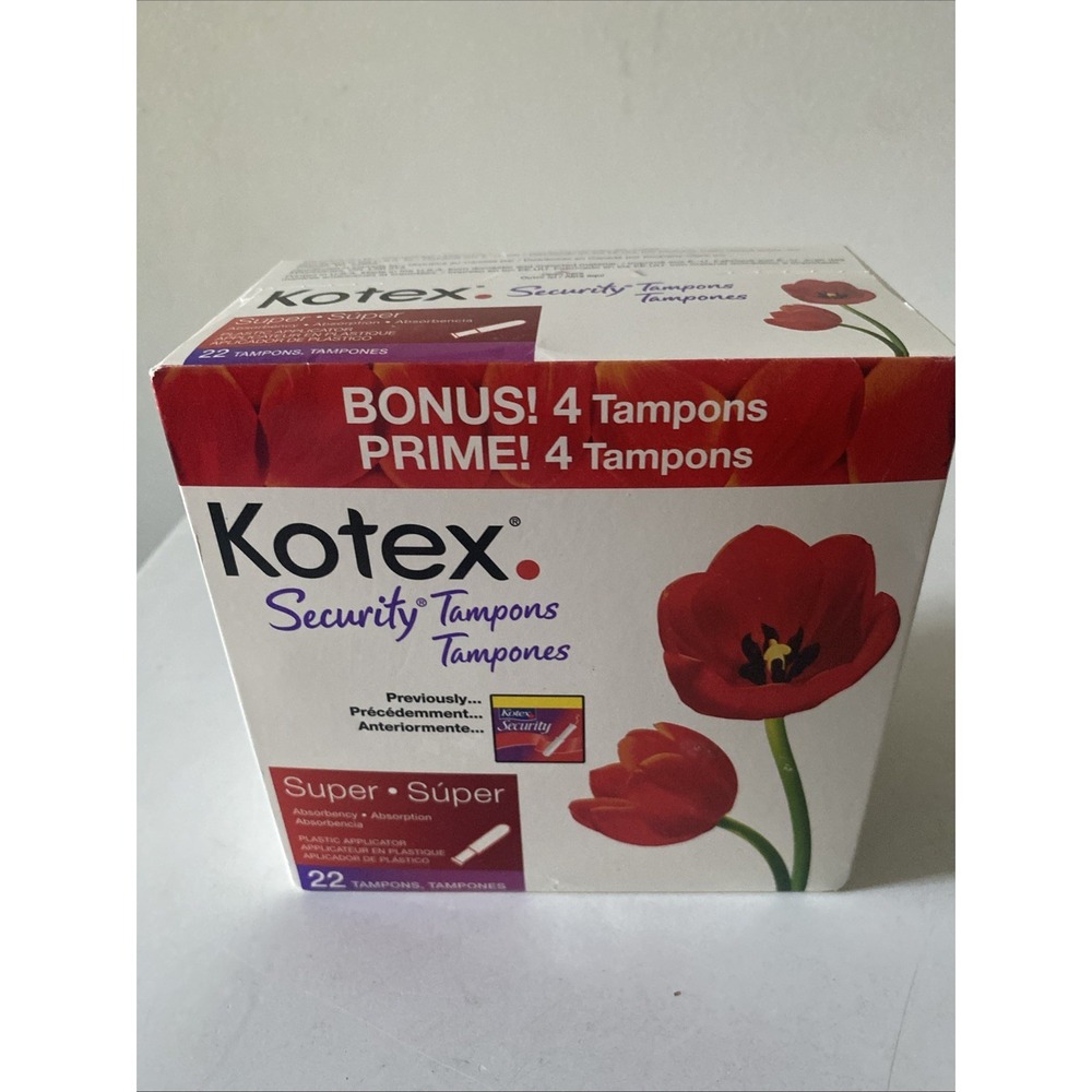Kotex Security Tampons Super (2004)Cotton 22 Count Prop Discontinued Unscented